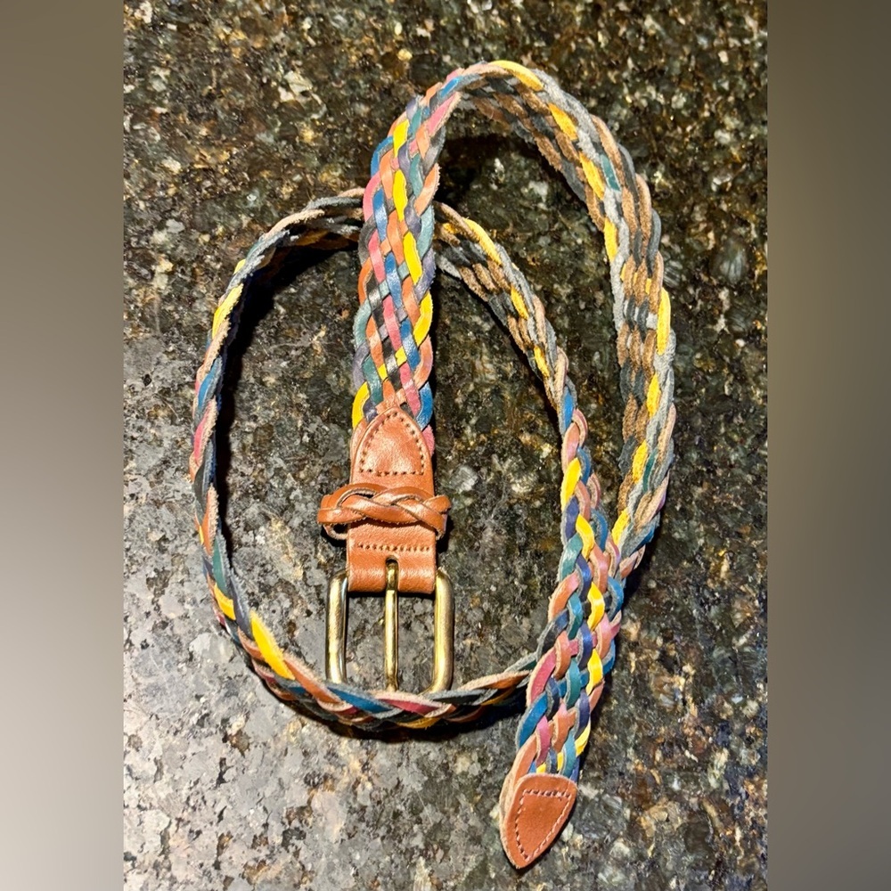 ⭐️Capezio Argentina Leather Multicolor Braided Belt Women’s Size M/L Vintage⭐️